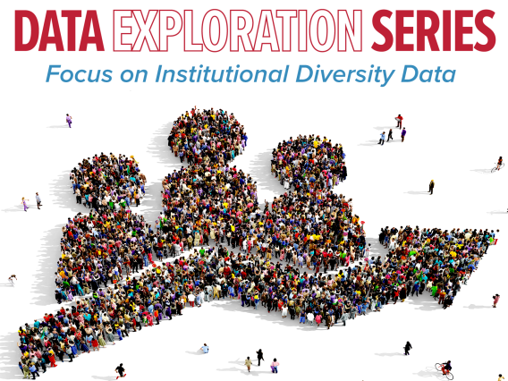 Data Exploration Series Focus on Institutional Diversity Data with people grouped together in the shape of a graph