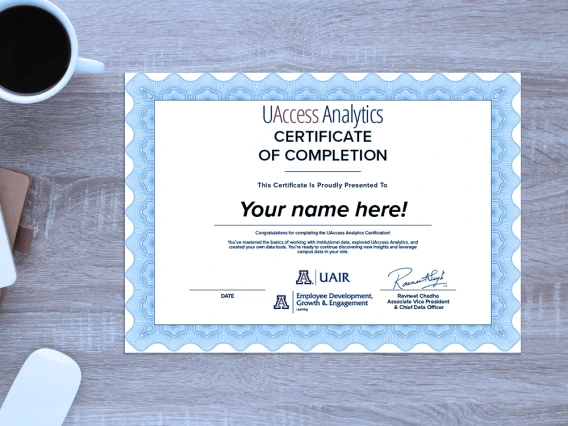 UAccess Analytics Certification of Completion