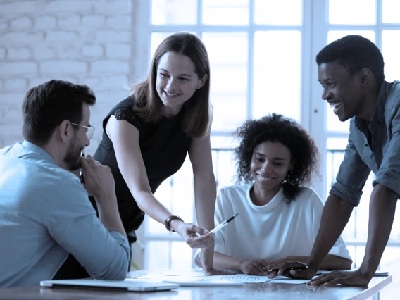 Flavor image of employees collaborating.