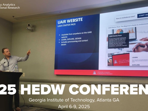 Text overlaid on a picture of Christopher Cherry presenting at HEDW. The text reads "2025 HEDW Conference, Georgia Institute of Technology, Atlanta GA, April 6-9, 2025.