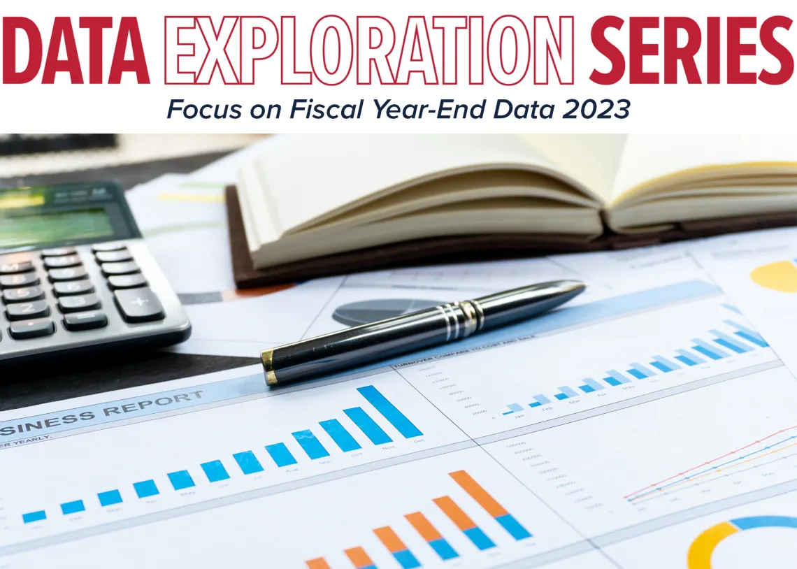 Banner image for Data Exploration Series | Focus on Fiscal Year-End Data 2023, showing financial charts.